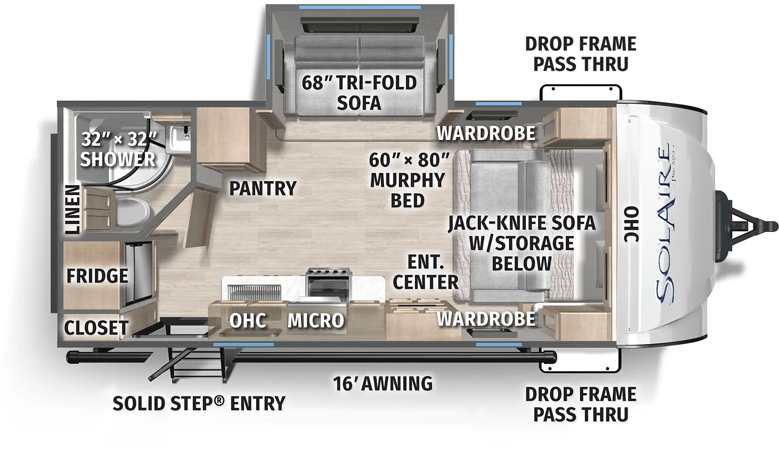 Solaire Ultra Lite 2080RBS Floorplan